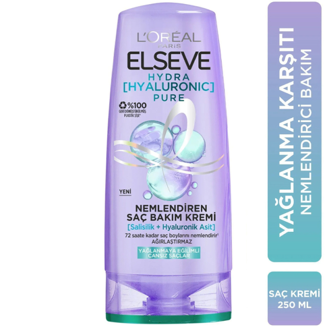 Elseve Hydra Hyaluronic Pure - Nemlendiren Saç Bakım Kremi 250ml - 3
