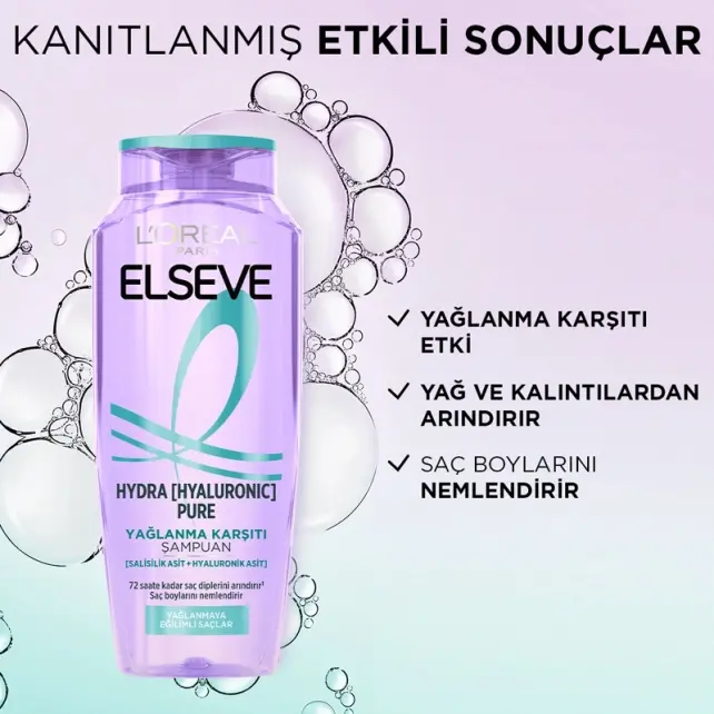 Elseve Hydra Hyaluronic Pure - Yağlanma Karşıtı Şampuan 300ml - 3