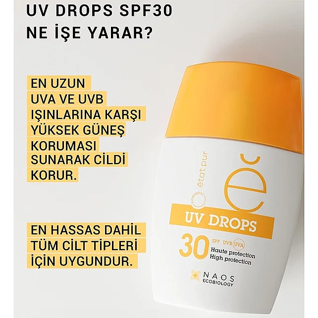 Etat Pur Uv Drops Face Fluid SPF 30 - Mineral Yüz Güneş Kremi 30g - 3