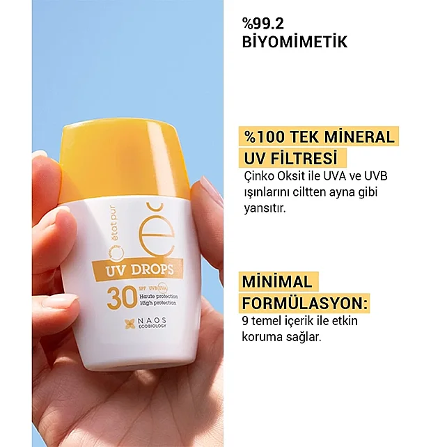 Etat Pur Uv Drops Face Fluid SPF 30 - Mineral Yüz Güneş Kremi 30g - 8