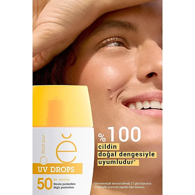 Etat Pur Uv Drops Face Fluid SPF 50 - Mineral Yüz Güneş Kremi 30g - 5