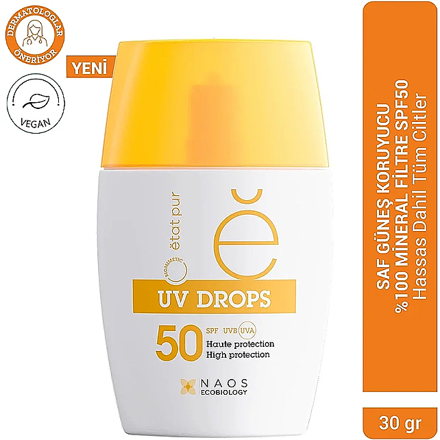Etat Pur Uv Drops Face Fluid SPF 50 - Mineral Yüz Güneş Kremi 30gr - 10