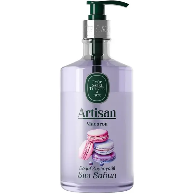 Eyüp Sabri Tuncer Artisan Macaron - Doğal Zeytinyağlı Sıvı Sabun 600ml - 1