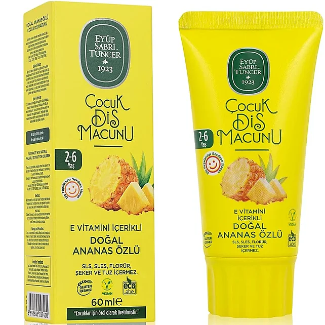 Eyüp Sabri Tuncer Çocuk Diş Macunu - Doğal Ananas Özlü 2-6 Yaş 60ml - 2