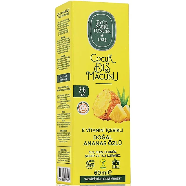 Eyüp Sabri Tuncer Çocuk Diş Macunu - Doğal Ananas Özlü 2-6 Yaş 60ml - 3