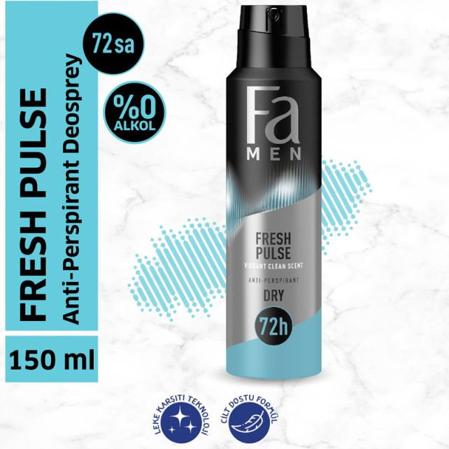 Fa Men Fresh Pulse Sprey Deodorant 150ml - 3