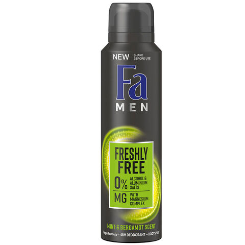 Fa Men Freshly Free Mint & Bergamot Sprey Deodorant 150ml Fa Men Freshly Free Mint & Bergamot Sprey Deodorant 150ml