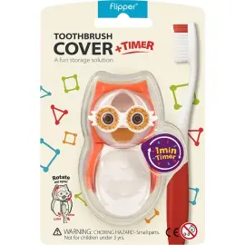 Flipper Kum Saatli Hijyenik Diş Fırçası Saklama Kabı - Kırmızı Baykuş - 2