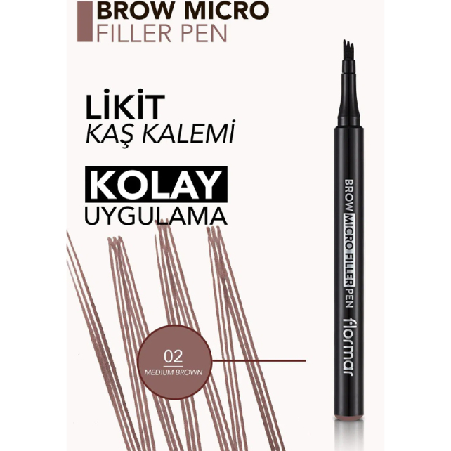 Flormar Brow Micro Filler Pen - Kaş Kalemi No: 002 Medium Brown - 3