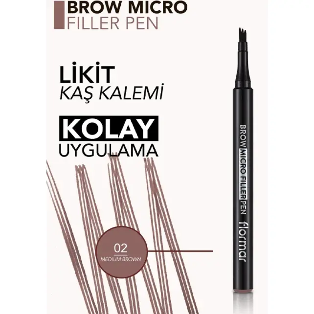Flormar Brow Micro Filler Pen - Kaş Kalemi No: 002 Medium Brown - 3