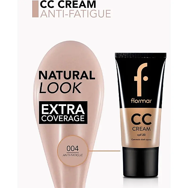 Flormar CC Cream SPF 20 - Ekstra Kapatıcılık Sağlayan Renkli Nemlendirici No: 04 Anti Fatigue - 3