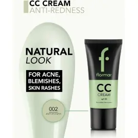 Flormar CC Cream SPF 20 - Kızarıklık Karşıtı Renkli Nemlendirici No: 002 Anti Redness - 3