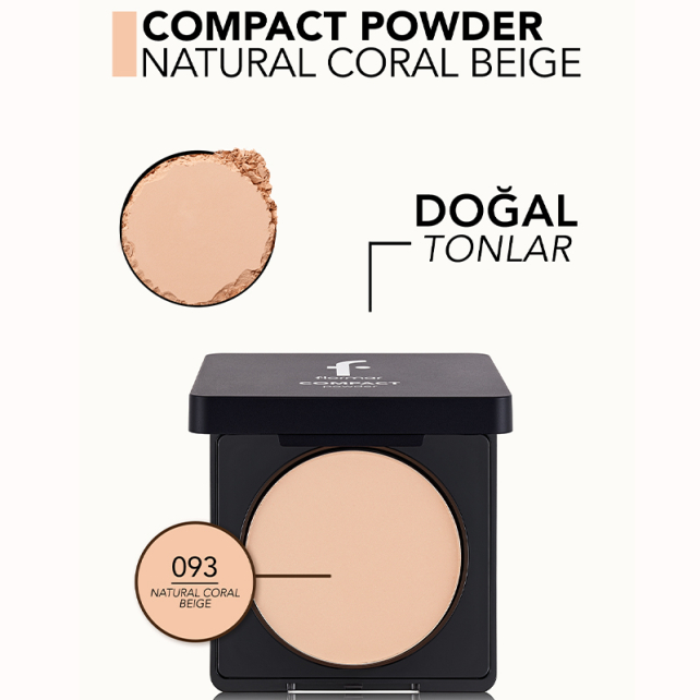 Flormar Compact Powder - Kompakt Pudra No:093 Natural Coral Beige 11gr - 4