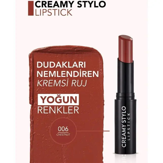 Flormar Creamy Stylo - Nemlendirici Ruj No: 006 Chestnut - 3
