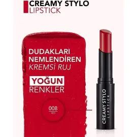 Flormar Creamy Stylo - Nemlendirici Ruj No: 008 Red - 3
