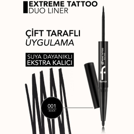 Flormar Extreme Tattoo Duo - Keçe Uçlu Eyeliner ve Jel Göz Kalemi - 4