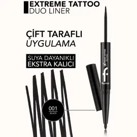 Flormar Extreme Tattoo Duo - Keçe Uçlu Eyeliner ve Jel Göz Kalemi - 4