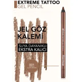 Flormar Extreme Tattoo Gel Pencil - Jel Dokulu Göz Kalemi No: 01 Glitzy Brown - 5