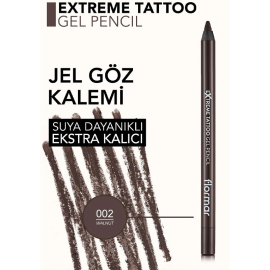 Flormar Extreme Tattoo Gel Pencil - Jel Dokulu Göz Kalemi No: 02 Walnut - 5