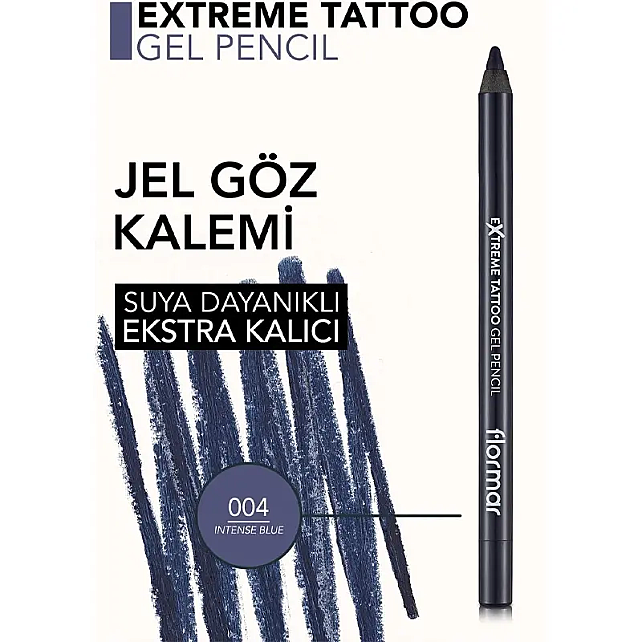 Flormar Extreme Tattoo Gel Pencil - Jel Dokulu Göz Kalemi No: 04 Intense Blue - 5