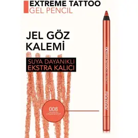 Flormar Extreme Tattoo Gel Pencil - Jel Dokulu Göz Kalemi No: 08 Orange Pop - 5