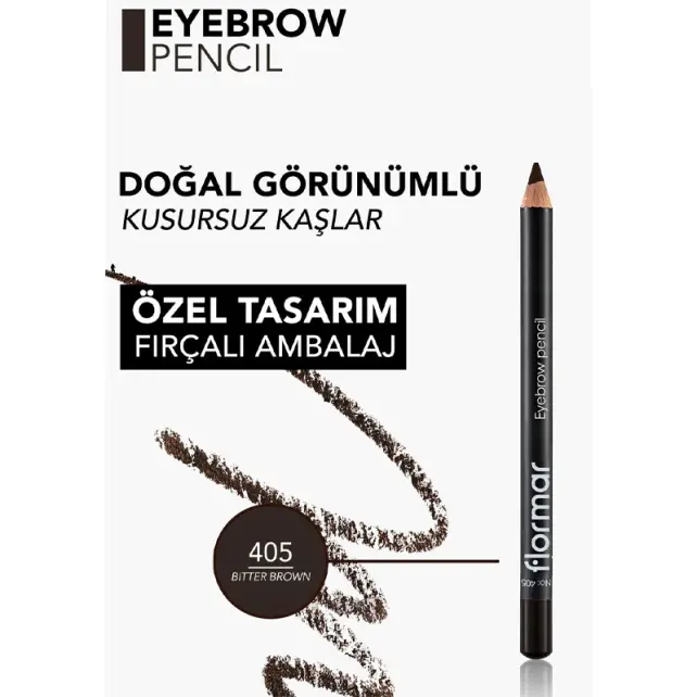 Flormar Eyebrow Pencil - Kaş Kalemi No-405 Bitter Brown 1.14gr - 4