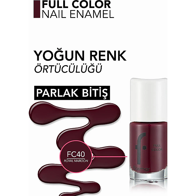 Flormar Full Color Oje No: FC40 Royal Maroon - 4