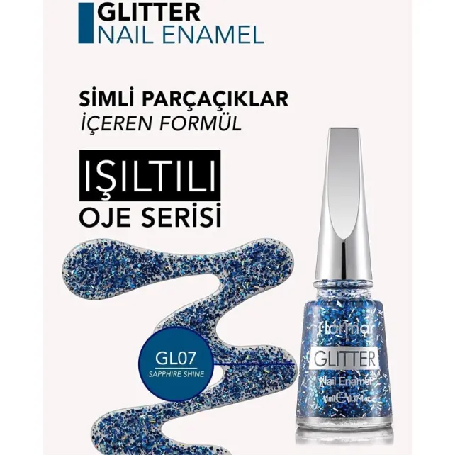 Flormar Glitter - Simli oje No: GL07 Sapphire Shine - 3
