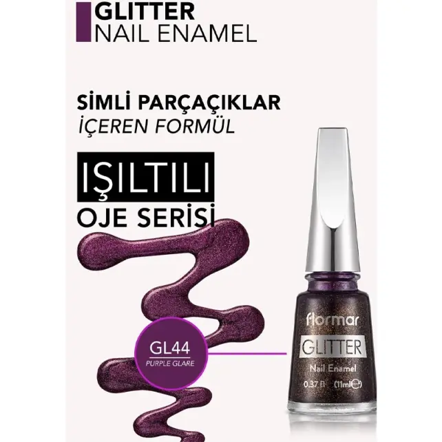 Flormar Glitter - Simli Oje No: GL44 Purple Glare - 3