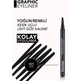 Flormar Graphic Eyeliner No: 001 Black - 4