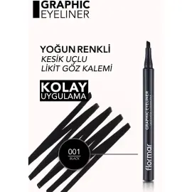 Flormar Graphic Eyeliner No: 001 Black - 4