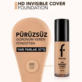 Flormar Invisible Cover Foundation - Fondöten No: 90 Golden Natural - 3