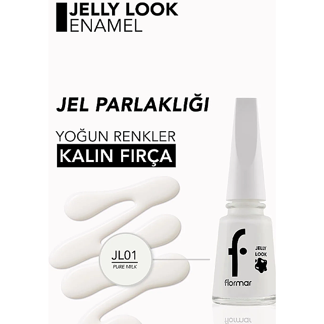 Flormar Jelly Look - Jel Görünümlü Oje No: JL01 Pure Milk - 3