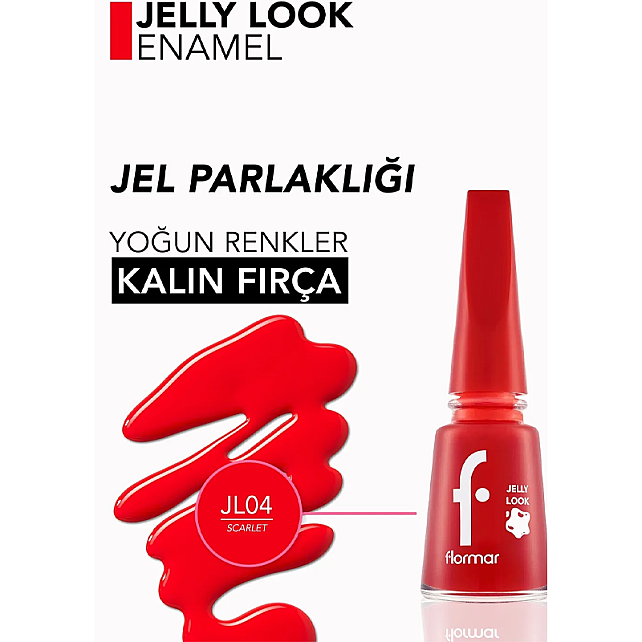 Flormar Jelly Look - Jel Görünümlü Oje No: JL04 Scarlet - 3