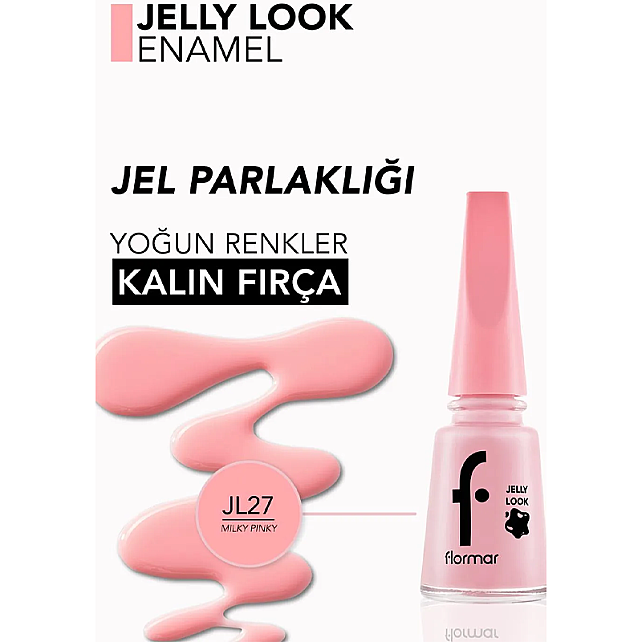 Flormar Jelly Look - Jel Görünümlü Oje No: JL27 Milky Pinky - 3