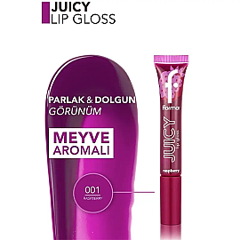 Flormar Juicy Lip Gloss - Renkli Dudak Parlatıcı No: 01 Raspberry - 4
