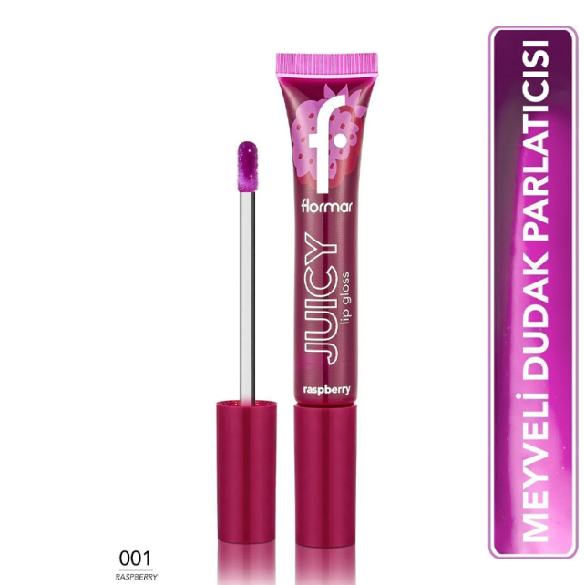 Flormar Juicy Lip Gloss - Renkli Dudak Parlatıcı No: 01 Raspberry - 5