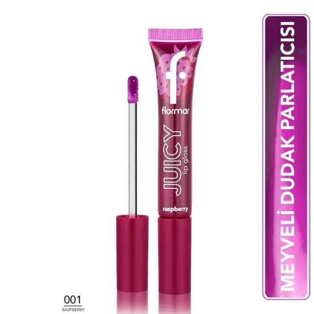 Flormar Juicy Lip Gloss - Renkli Dudak Parlatıcı No: 01 Raspberry - 5
