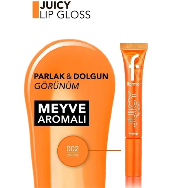 Flormar Juicy Lip Gloss - Renkli Dudak Parlatıcı No: 02 Orange - 4