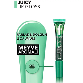 Flormar Juicy Lip Gloss - Renkli Dudak Parlatıcı No: 03 Apple - 4