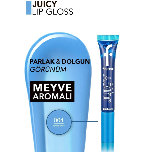 Flormar Juicy Lip Gloss - Renkli Dudak Parlatıcı No: 04 Blueberry - 4