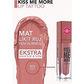 Flormar Kiss Me More Lip Tattoo - Mat Likit Ruj No: 004 Peach - 3