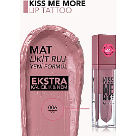 Flormar Kiss Me More Lip Tattoo - Mat Likit Ruj No: 006 Doll - 3