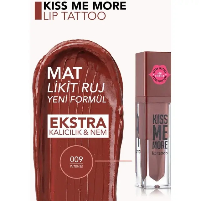 Flormar Kiss Me More Lip Tattoo - Mat Likit Ruj No: 009 Intense - 3