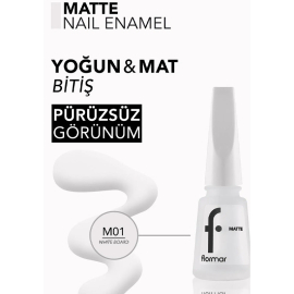 Flormar Matte Oje No: M01 White Board - 3