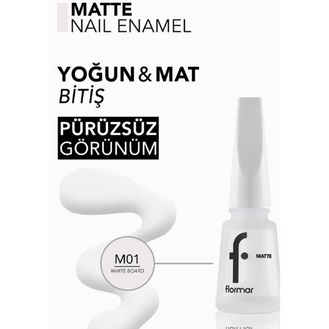 Flormar Matte Oje No: M01 White Board - 3