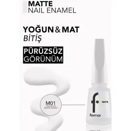 Flormar Matte Oje No: M01 White Board - 3