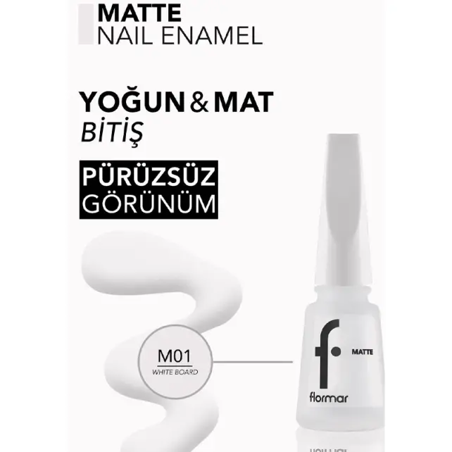 Flormar Matte Oje No: M01 White Board - 3