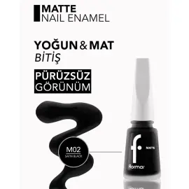 Flormar Matte Oje No: M02 Satin Black - 3