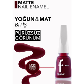 Flormar Matte Oje No: M23 Burgundy In Matte - 3